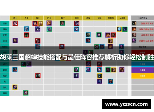 胡莱三国貂蝉技能搭配与最佳阵容推荐解析助你轻松制胜